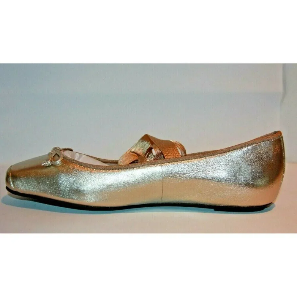 Cole Haan Women's 8.5B Downtown Ballet Gold Metallic Flats - New